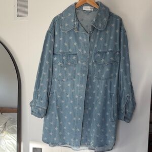 Light Blue Star-Print Denim Jacket - Brand: